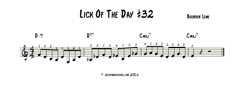 Jazz Piano Lick Of The Day #32