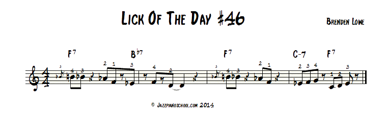 Jazz Piano Lick Of The Day #46 - Blues Series