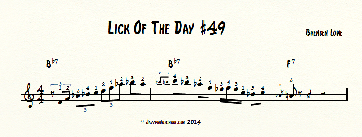 Jazz Piano Lick Of The Day #47 - Blues Series