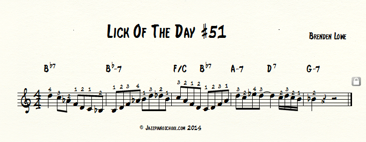 Jazz Piano Lick Of The Day #51 - Blues Series, 5-8