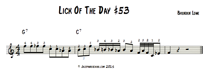 Jazz Piano Lick Of The Day #53 - Blues Series, Last 4 measures