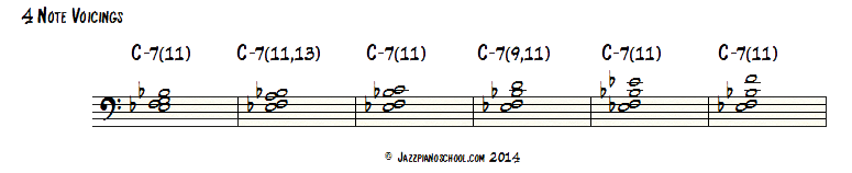 Jazz Piano Voicings 4 notes