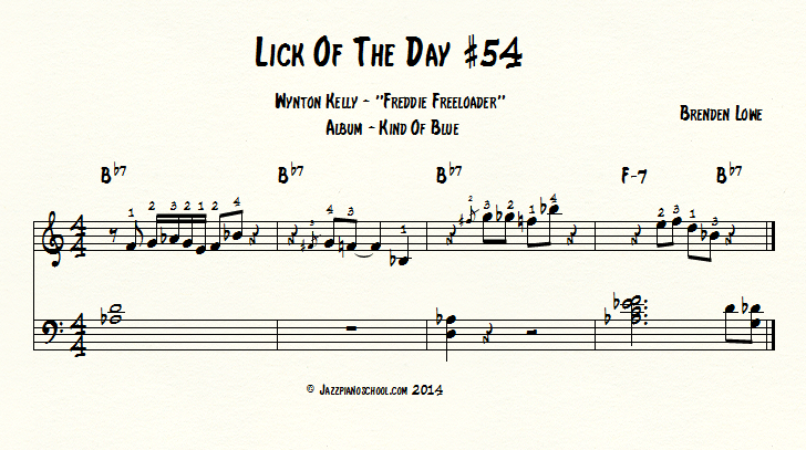 Jazz Piano Lick Of The Day #54 - Wynton Kelly, 