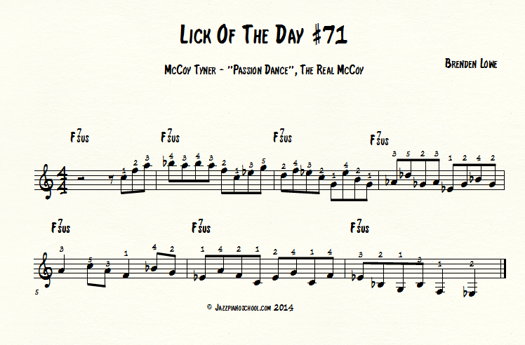 Jazz Piano Lick Of The Day #71 - McCoy Tyner - 