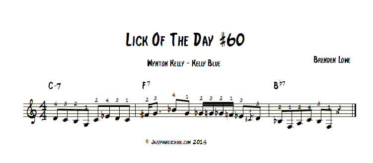 Jazz Piano Lick Of The Day #60 - Wynton Kelly, 