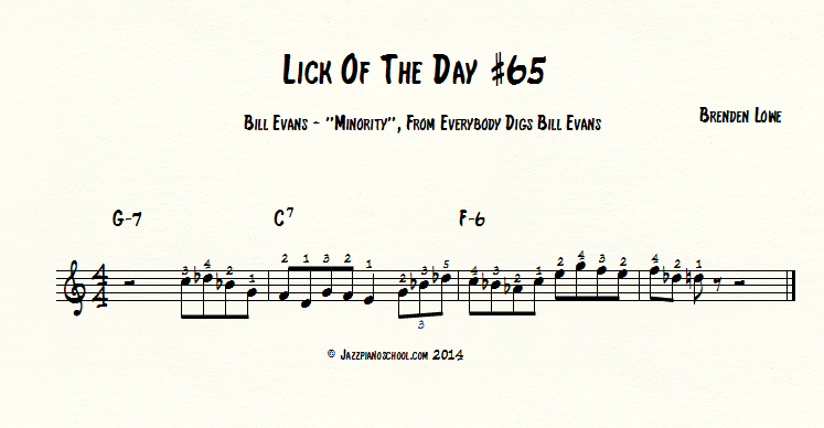 Jazz Piano Lick Of The Day #65 - Bill Evans - 