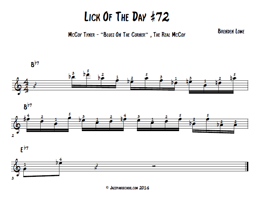 Jazz Piano Lick Of The Day #72 - McCoy Tyner - 
