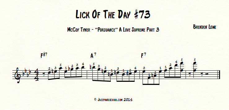 Jazz Piano Lick Of The Day #73 - McCoy Tyner - 