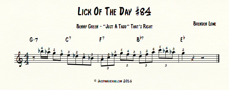 Jazz Piano Lick Of The Day #84 - Benny Green - 