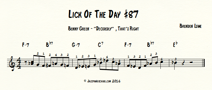 Jazz Piano Lick Of The Day #87 - Benny Green - 