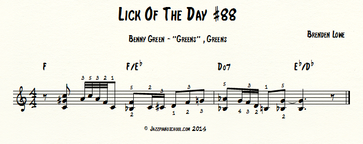 Jazz Piano Lick Of The Day #88 - Benny Green - 