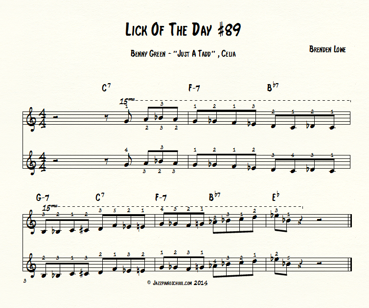 Jazz Piano Lick Of The Day #89 - Benny Green - 