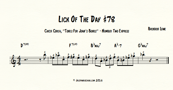 Jazz Piano Lick Of The Day #78 - Chick Corea , 