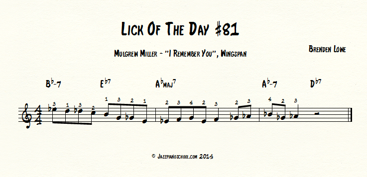 Jazz Piano Lick Of The Day #81 - Mulgrew Miller, 