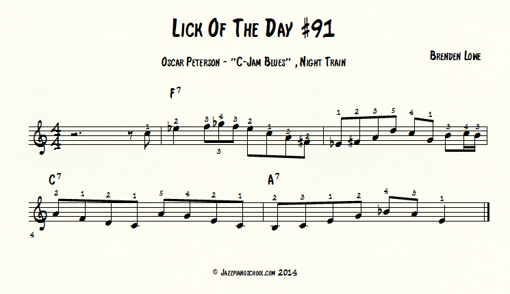 Jazz Piano Lick Of The Day #91 - Oscar Peterson - 