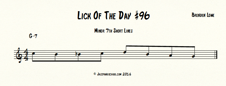 Jazz Piano Lick Of The Day #96 - Minor 7th Short Lines