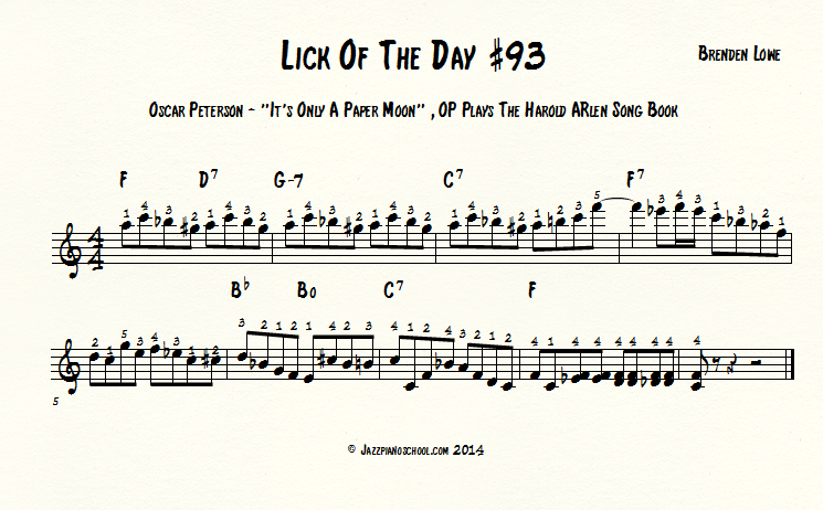 Jazz Piano Lick Of The Day #93 - Oscar Peterson - 