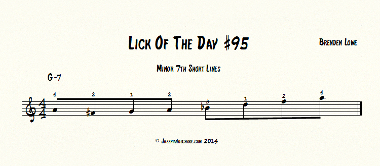 Jazz Piano Lick Of The Day #95 - Short Lick Series Minor 7ths 