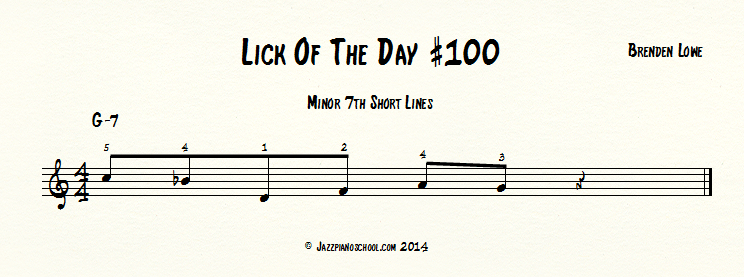 Jazz Piano Lick Of The Day #103 - Short Dominant Lines