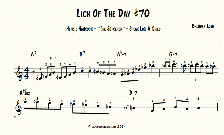 Jazz Piano Lick Of The Day #70 - Herbie Hancock - 