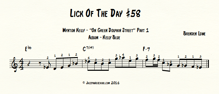 Jazz Piano Lick Of The Day #58 - Wynton Kelly, 