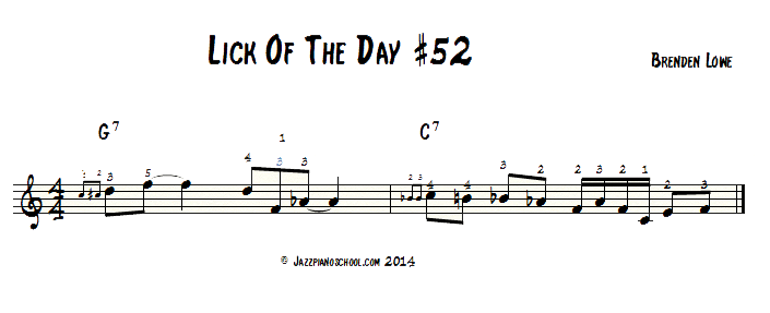 Jazz Piano Lick Of The Day #52 - Blues Series